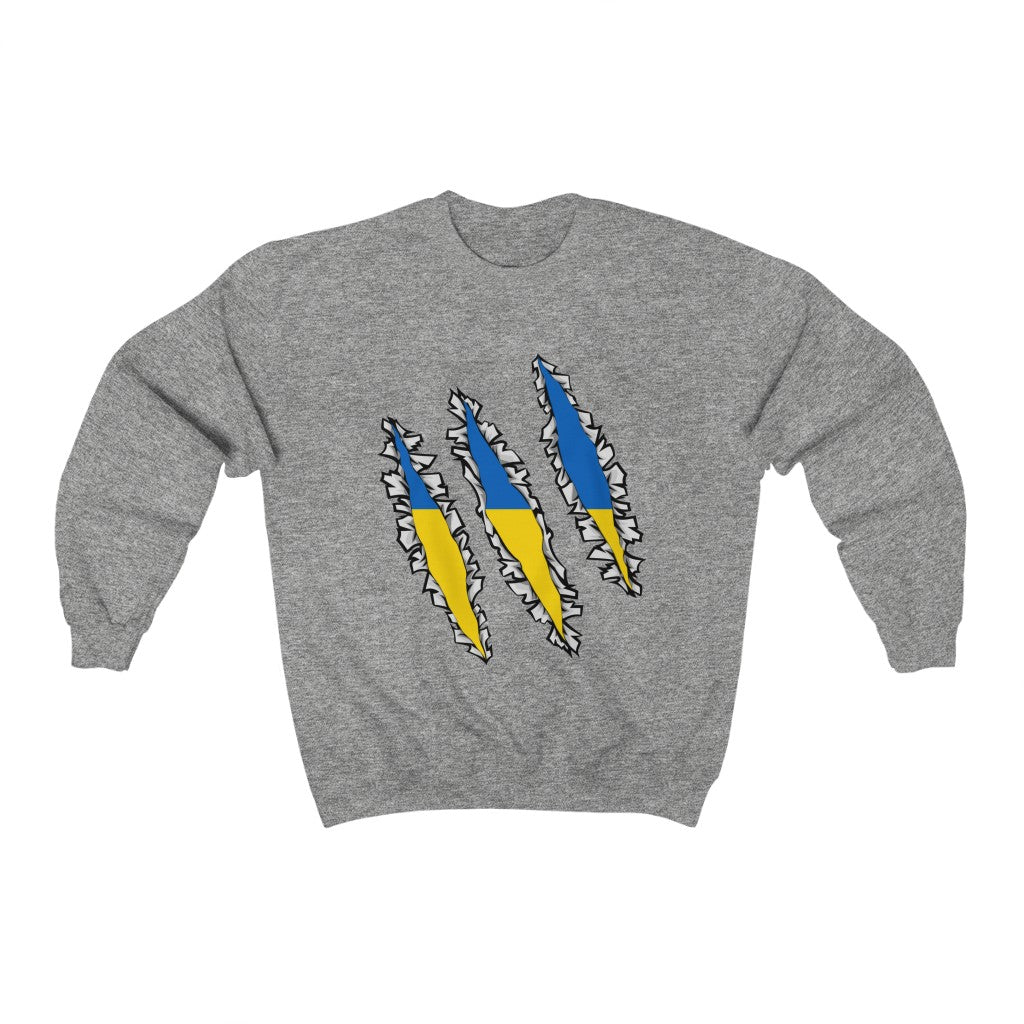 Slashed Ukraine Flag Sweatshirt | Ukrainian Men Women Pullover