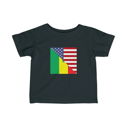 Infant Senegalese American Flag Half Senegal USA Toddler Tee Shirt