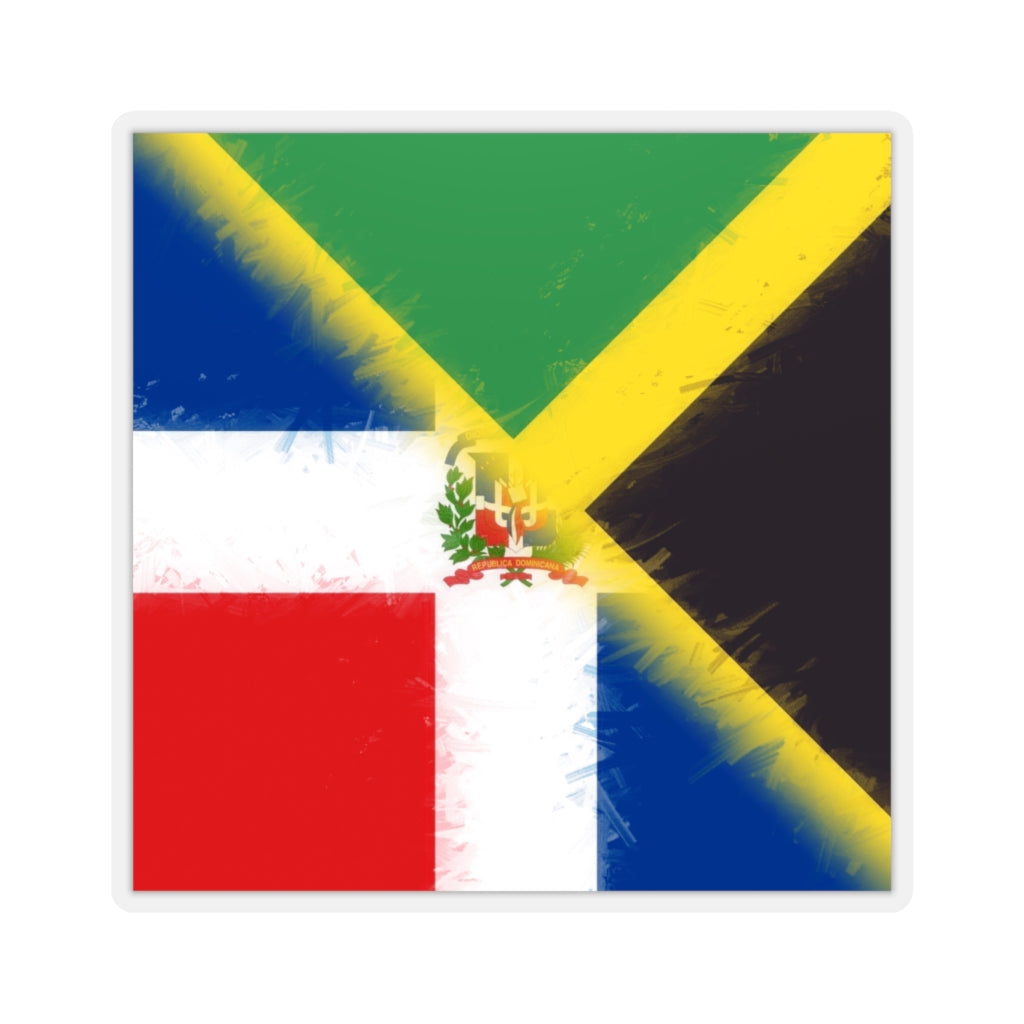 Half Dominican Republic Jamaica Sticker | DR Jamaica