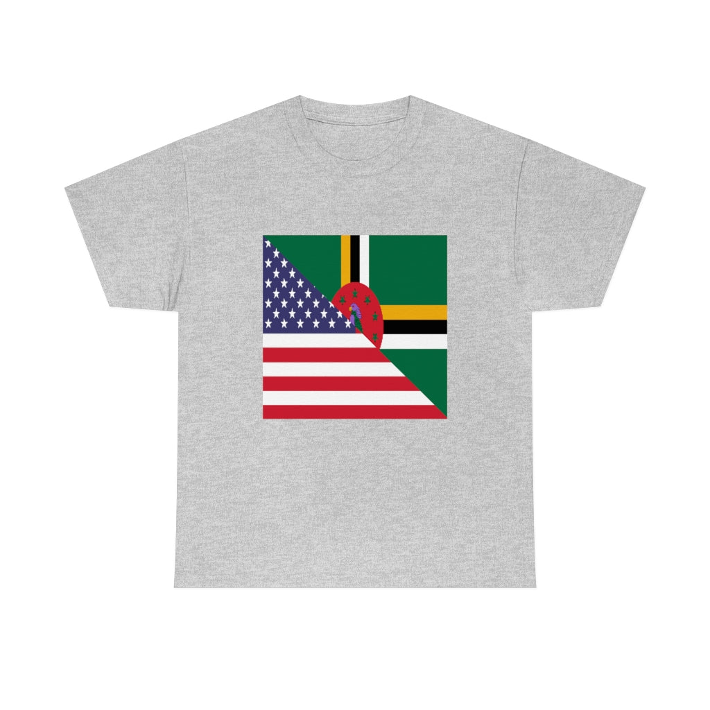 Dominica American Flag Tee Shirt | Dominican USA Tshirt