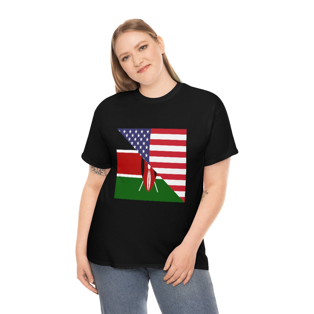 Kenyan American Flag Tee Shirt | Kenya USA Tshirt