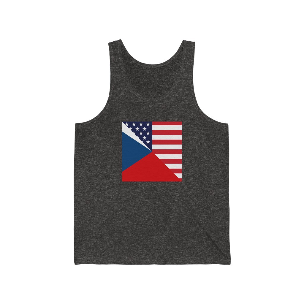 Czech Republic American Flag Tank Top | Unisex USA Czechia Men Women Apparel