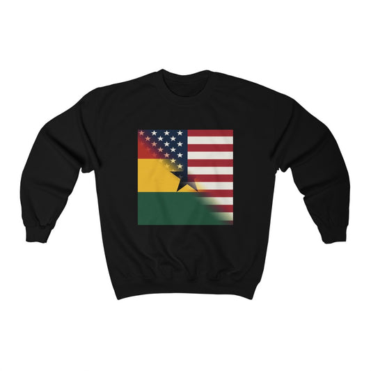 Half Ghana American Flag Sweatshirt | African Ghanaian Men Women Pullover