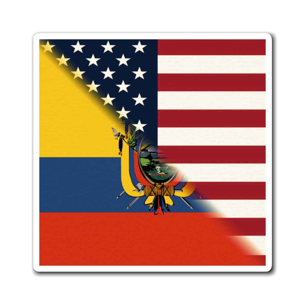 Ecuadorian American Flag | Half Ecuador USA  Magnet