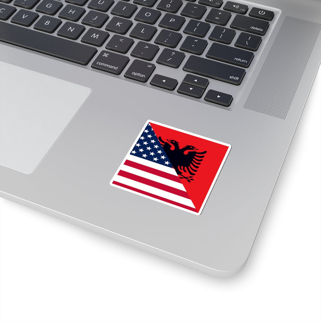 Albania America Flag Sticker | USA Albanian