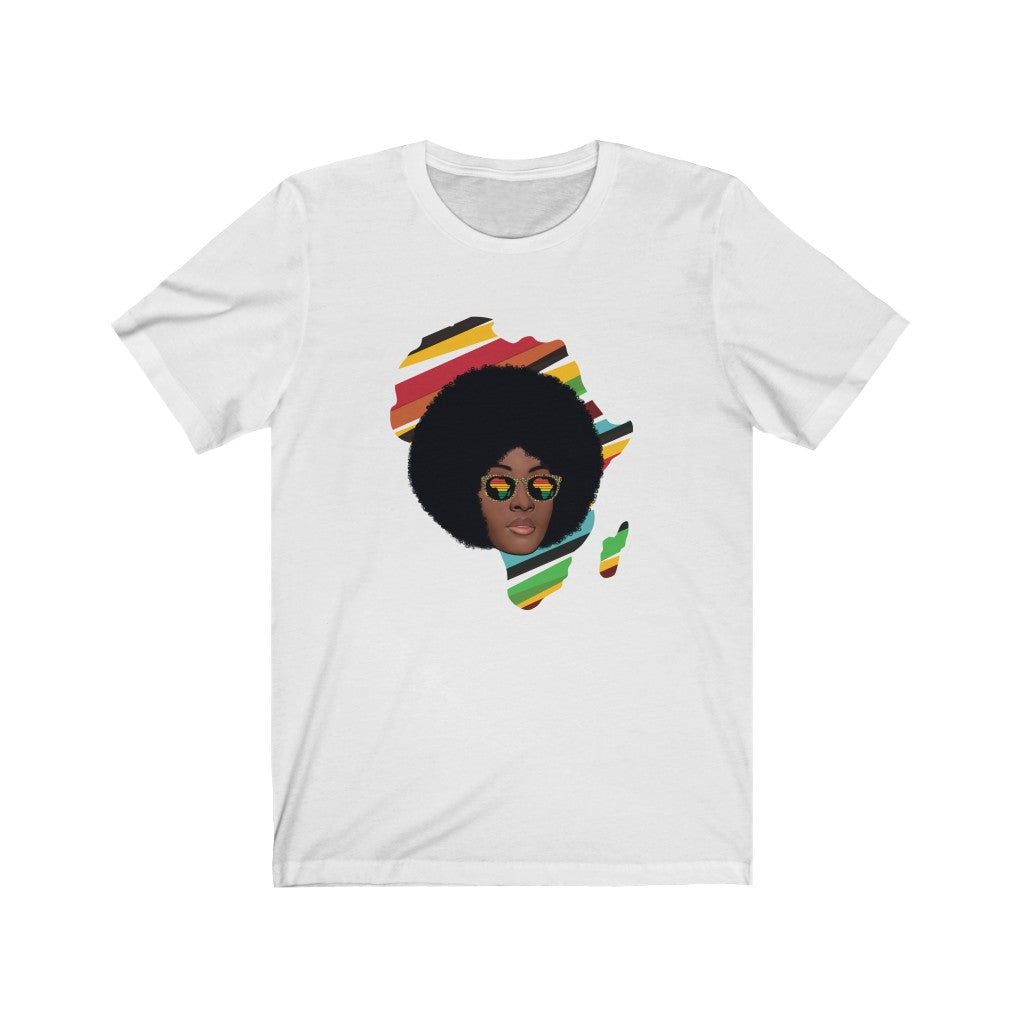 African Woman Glasses T-Shirt | Africa Continent Men Women Adult Clothing