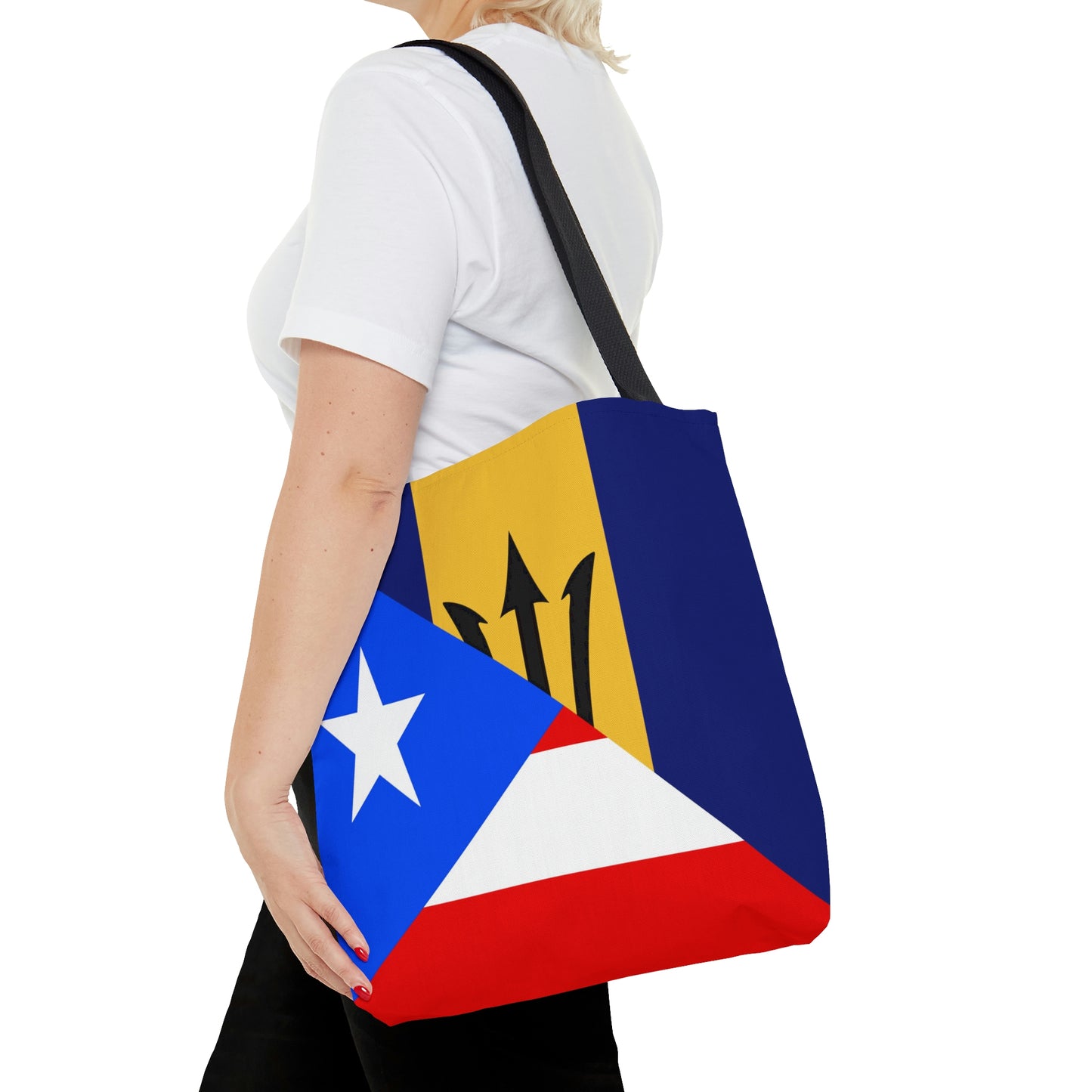 Bajan Puerto Rican Flag Puerto Rico Barbados Tote Bag | Shoulder Bag