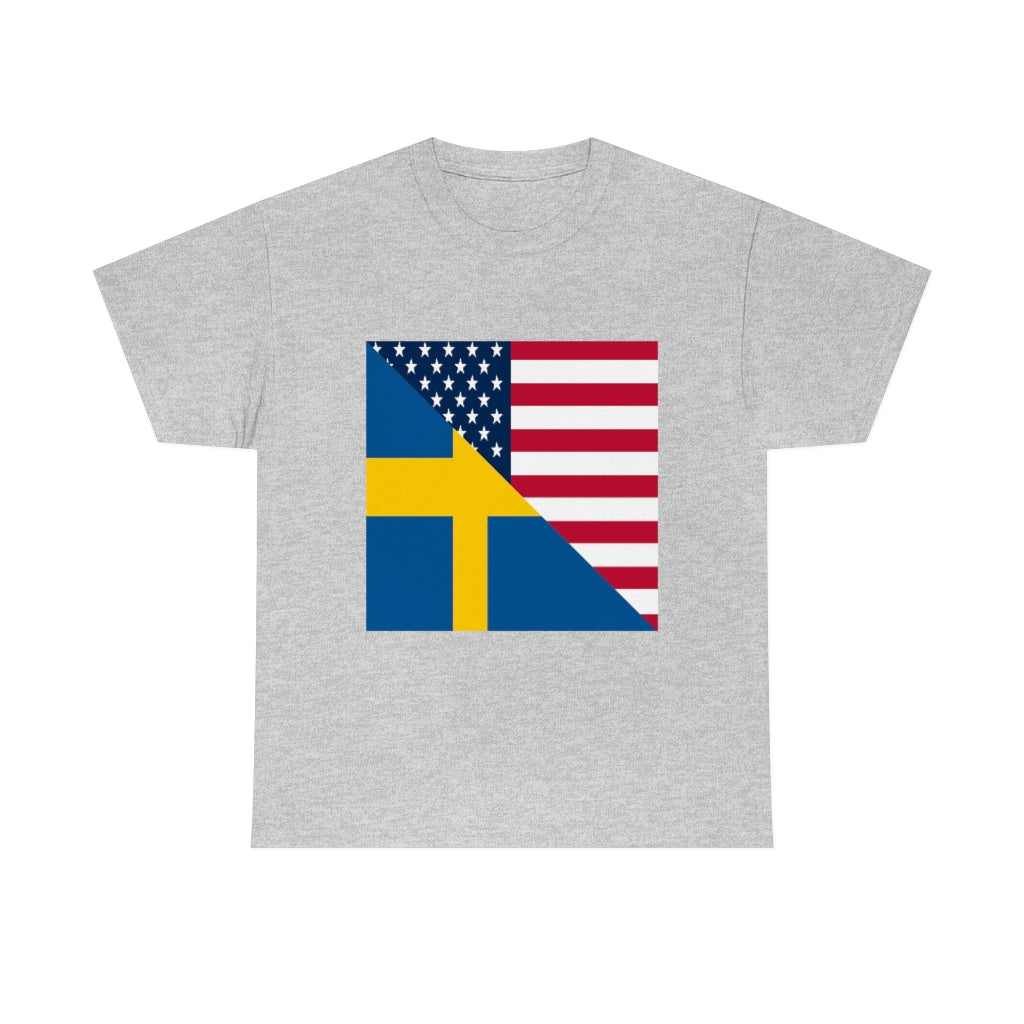 Swedish American Flag Tee Shirt | Unisex Sweden USA Tshirt