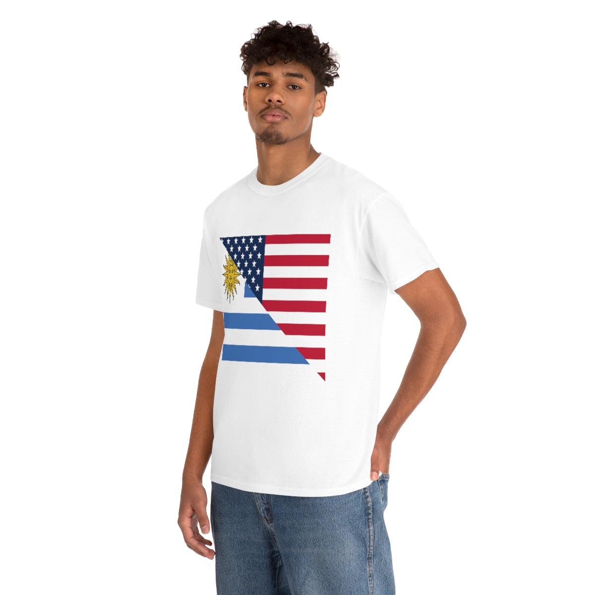 Uruguayan American Flag T-Shirt | Unisex Uruguay USA Tee Shirt