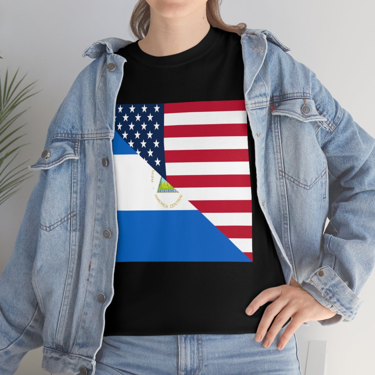 Nicaraguan American Flag Half Nicaragua USA T-Shirt | Unisex Tee Shirt