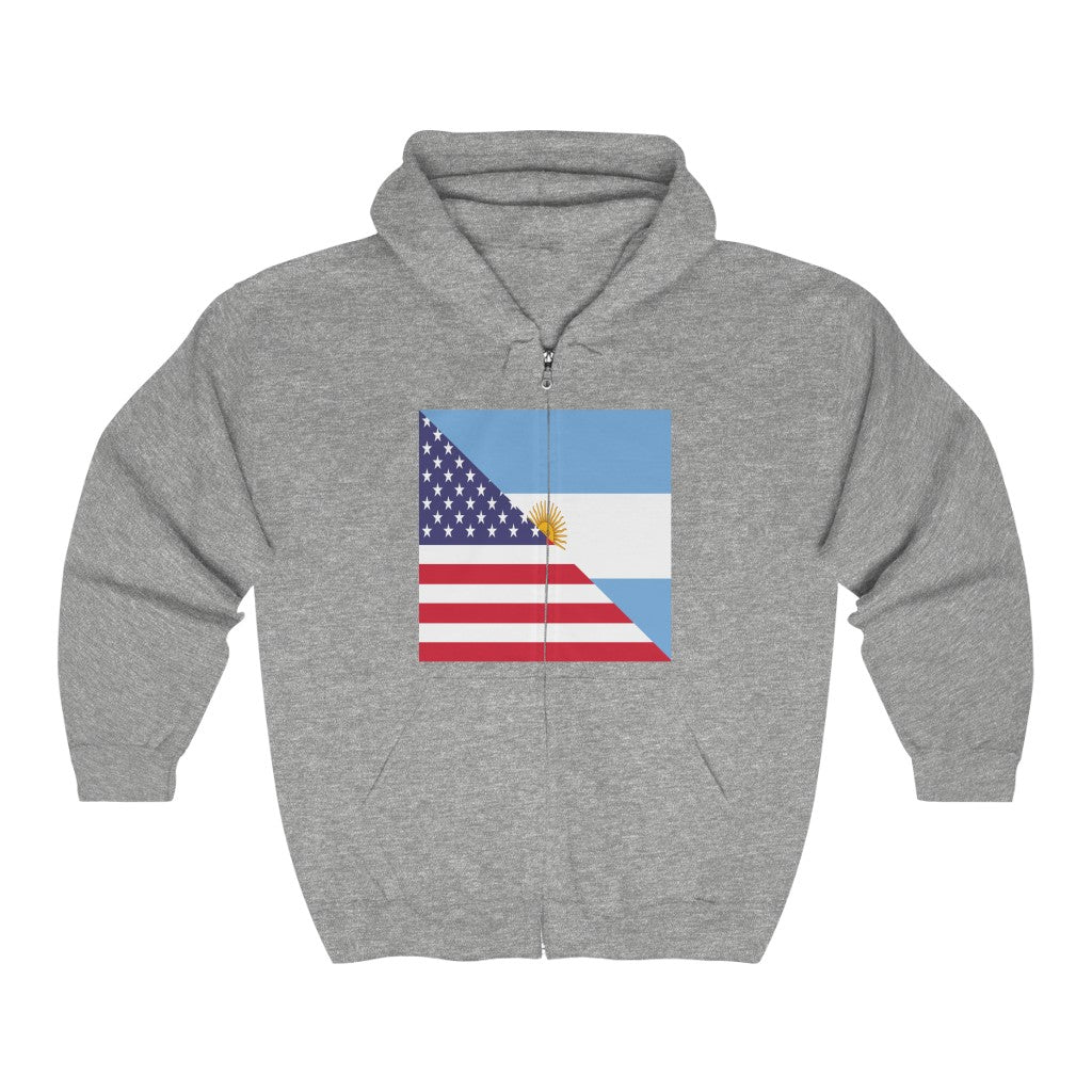 Argentina American Flag Argentinian USA Half Zip Hoodie | Hooded Sweatshirt