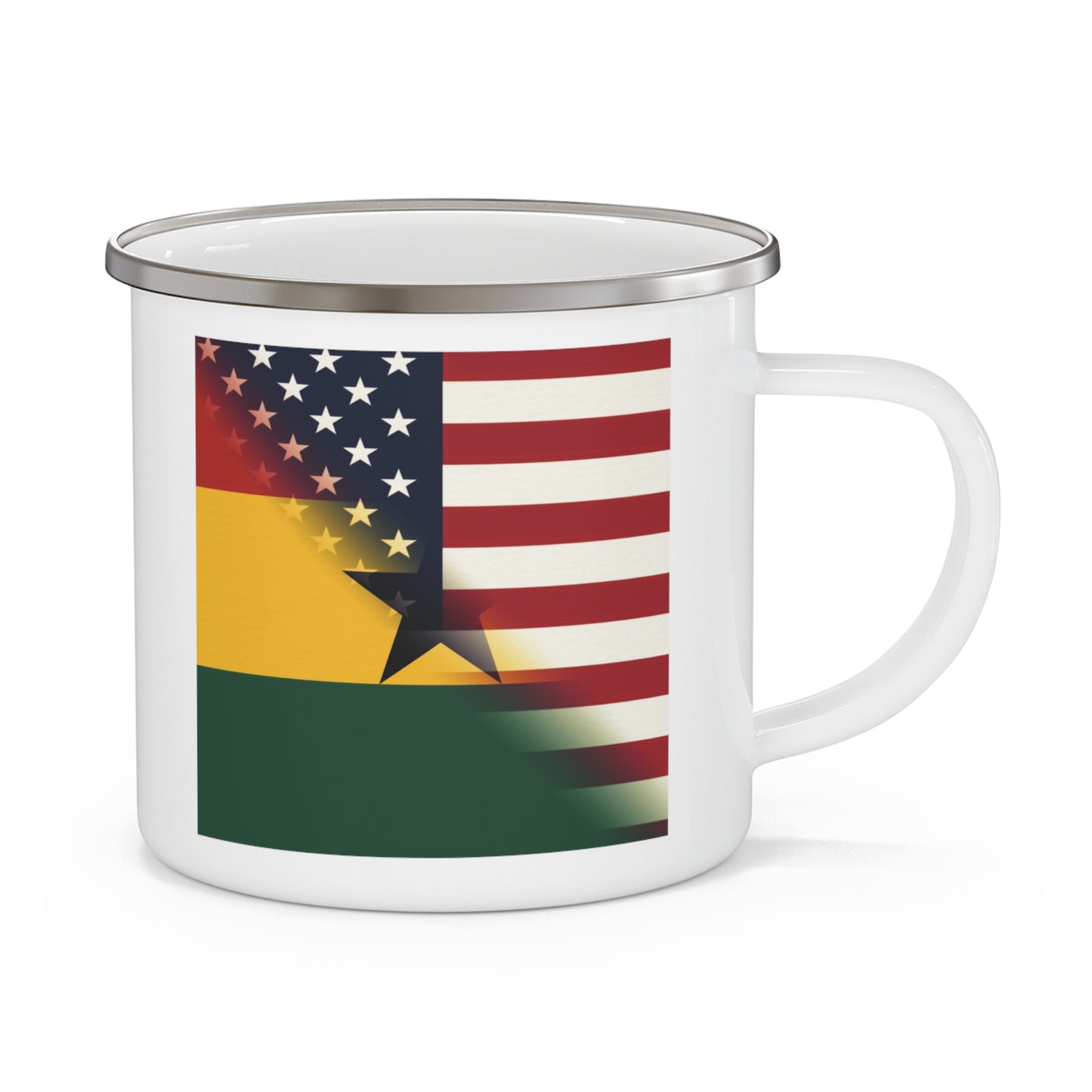 Ghana America Flag | Half Ghanaian 12oz Enamel Mug