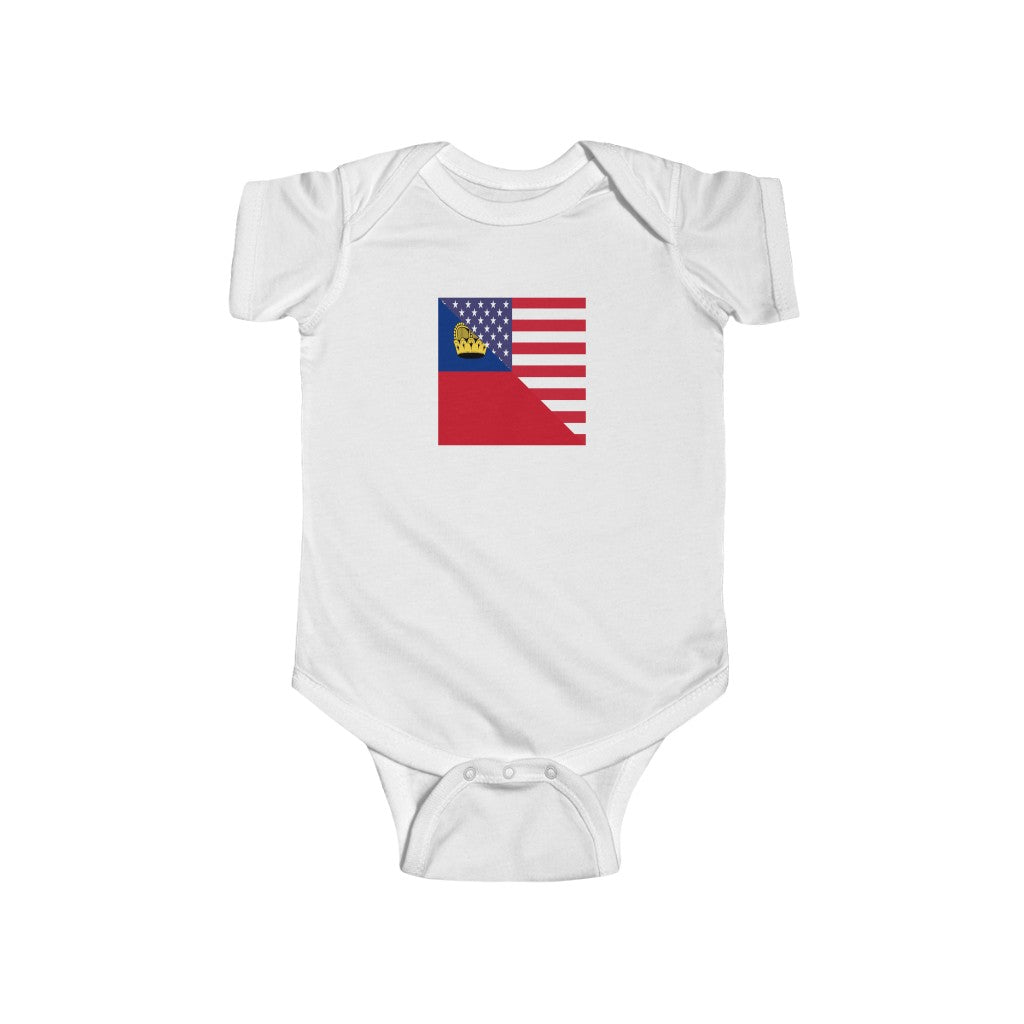 Liechtenstein American Flag Baby Bodysuit | USA Newborn Clothes