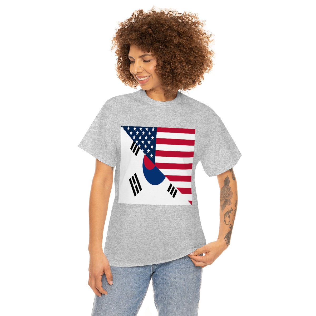 South Korean American Flag Half South Korea USA T-Shirt | Unisex Tee Shirt