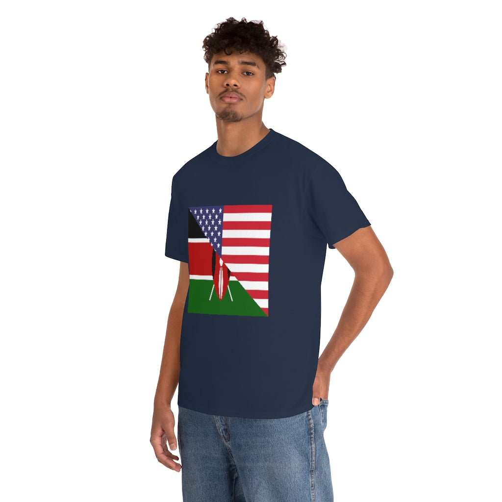 Kenyan American Flag Tee Shirt | Kenya USA Tshirt