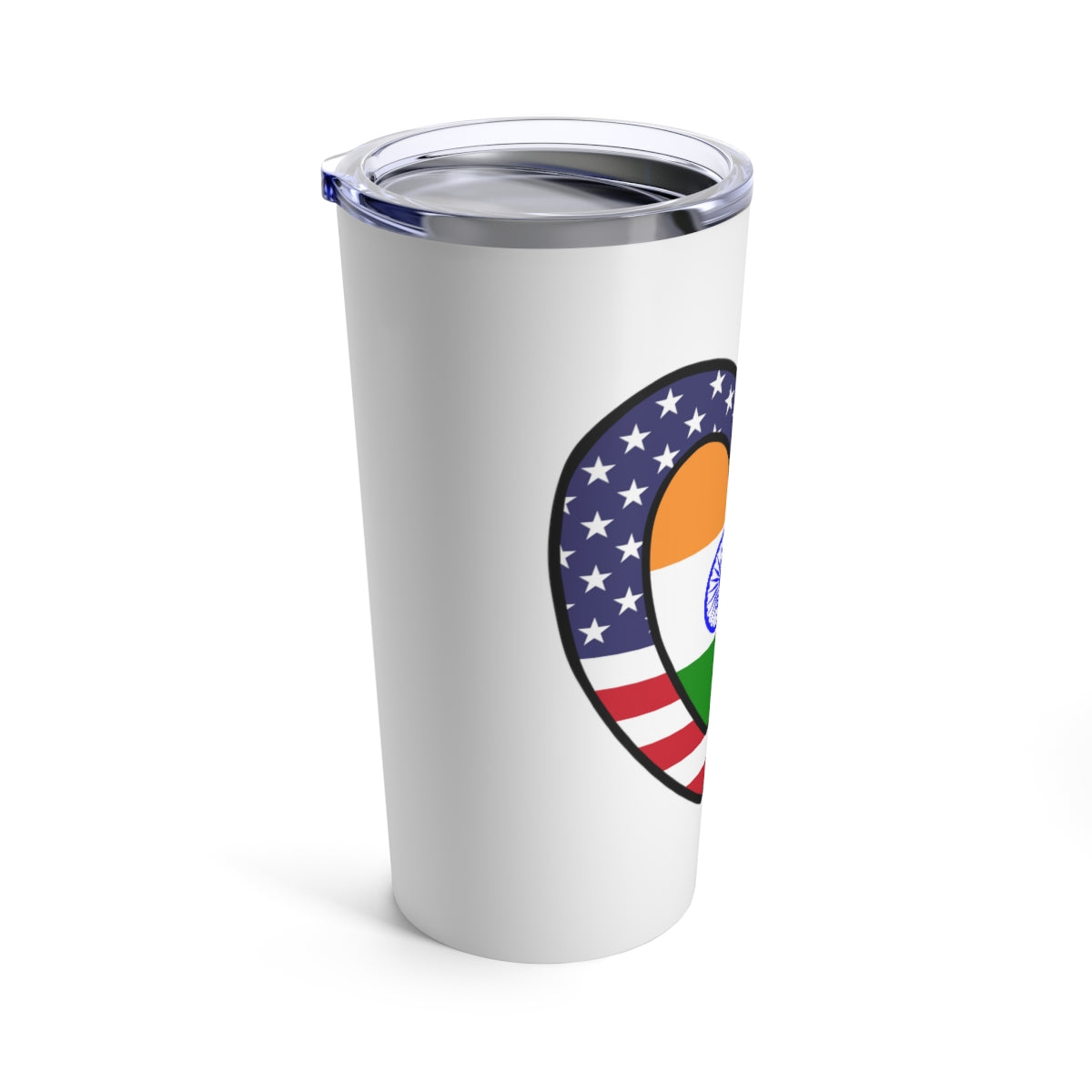 American Asian Indian Flag Inner Heart USA India Tumbler 20oz