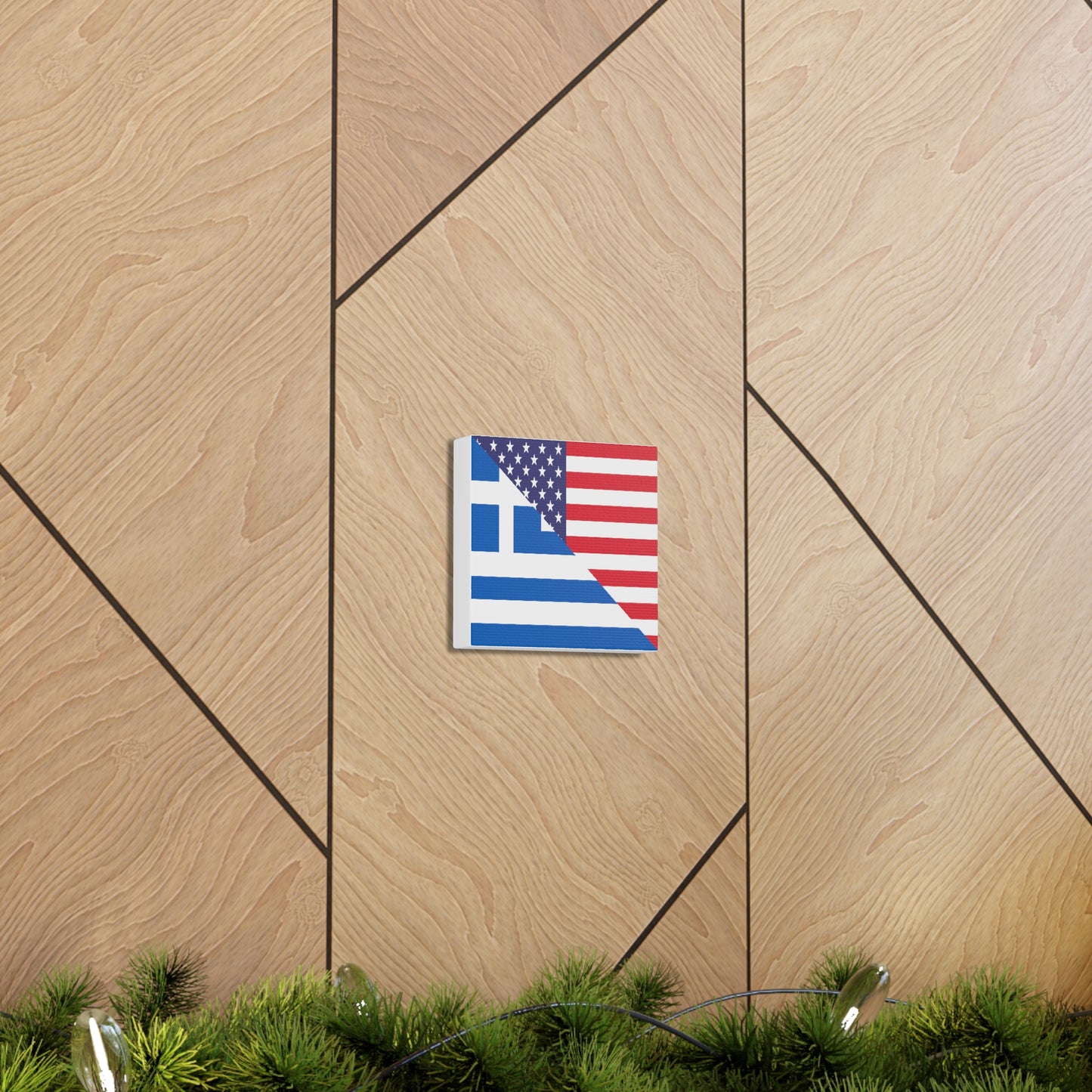 Greece American Flag Greece USA Canvas Gallery Wraps | Wall Art