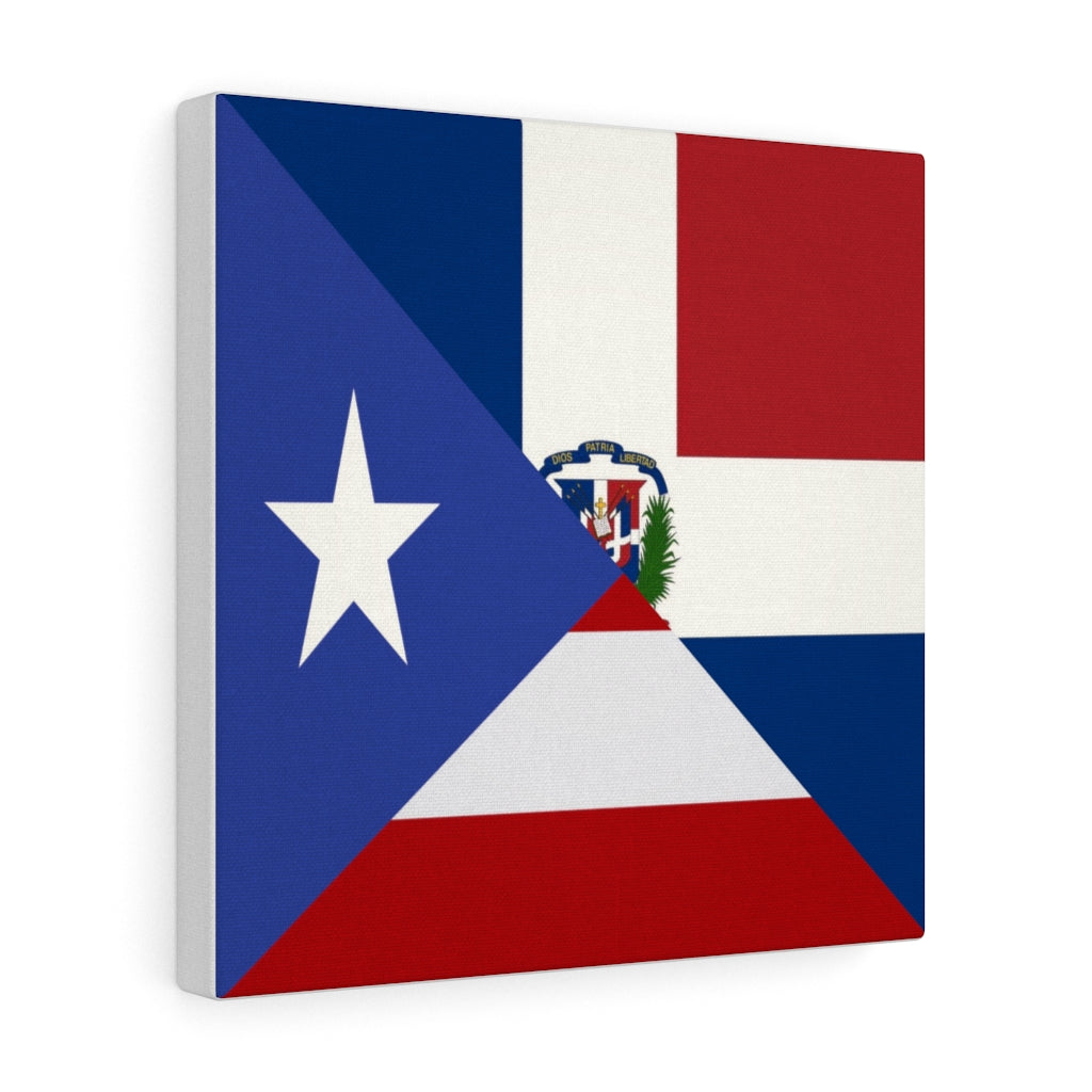 Puerto Rican Dominican Republic Flag Canvas Gallery Wraps | PR DR