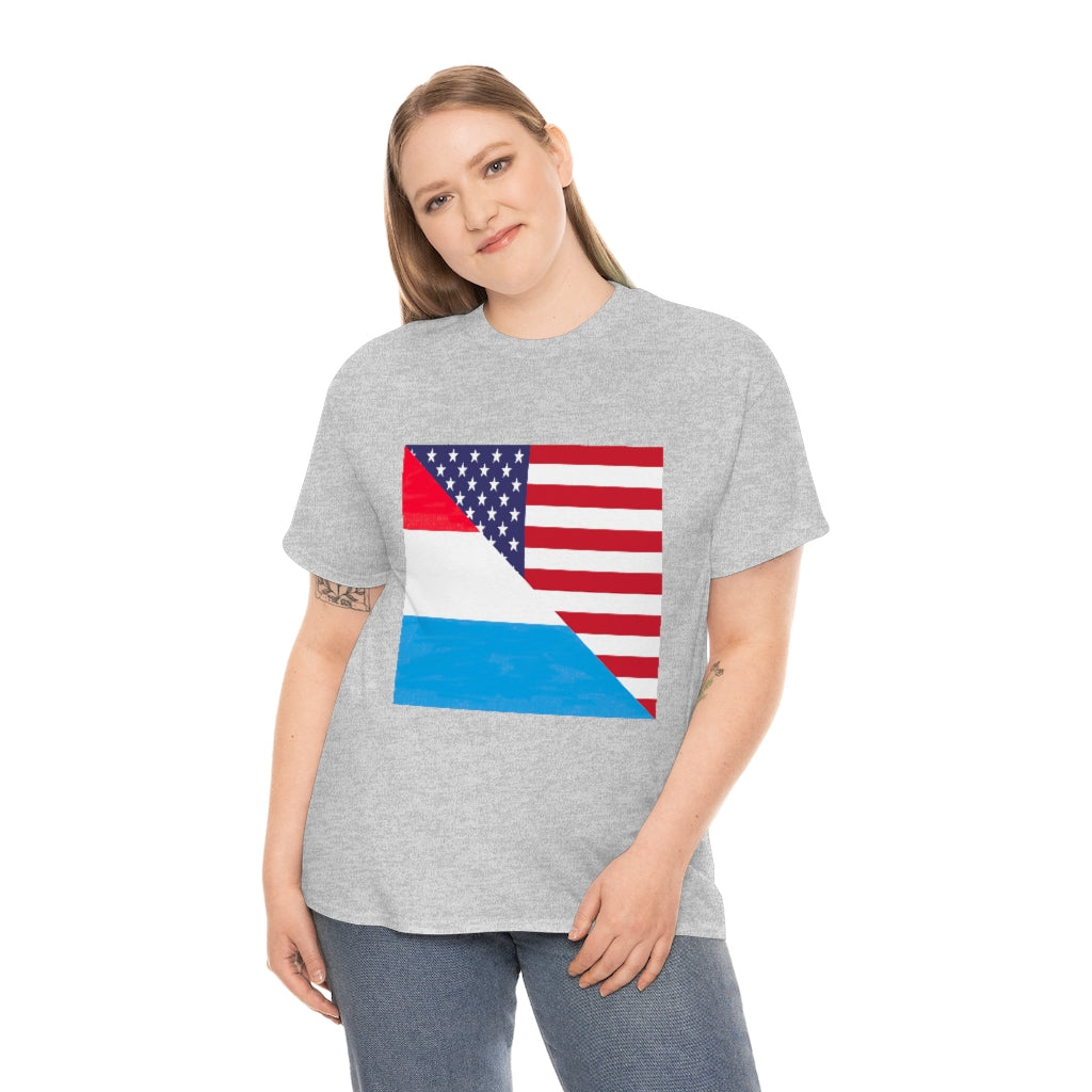 Luxembourg American Flag Unisex Tee Shirt | Luxembourger Tshirt