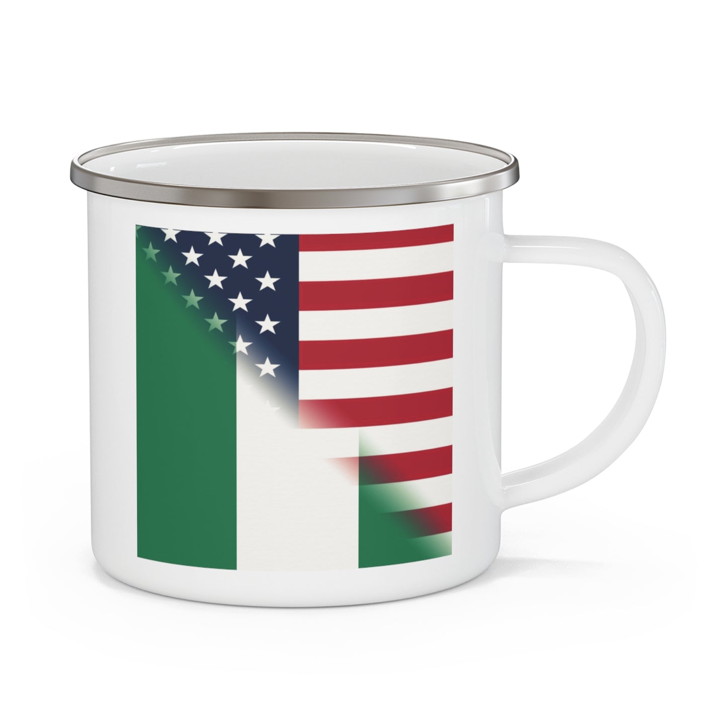 Nigerian American Flag Half Naija USA African 12oz Enamel Mug