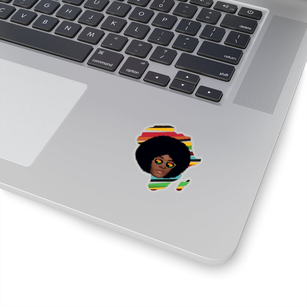 African Woman Glasses Sticker | Africa Continent Sticker