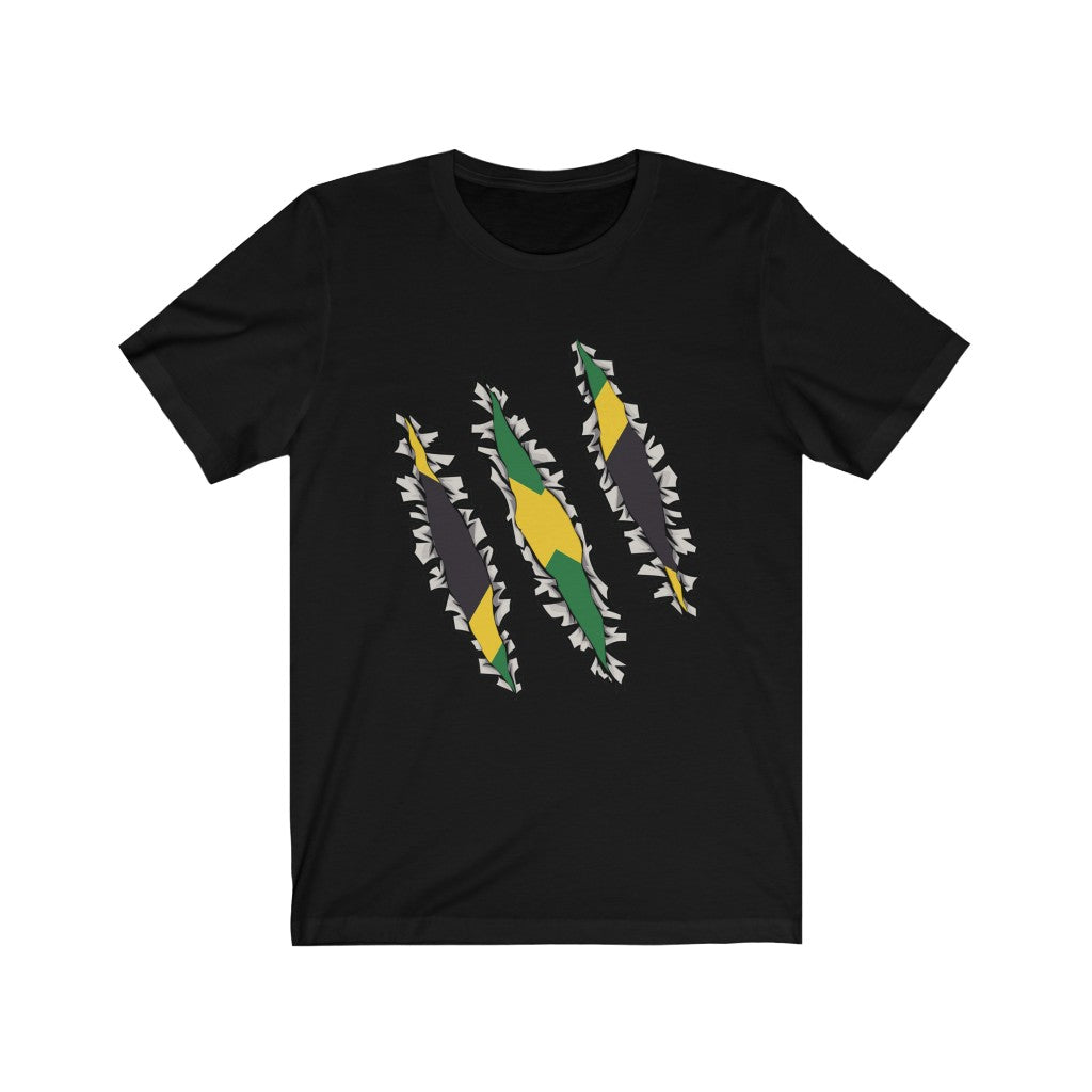 Slashed Jamaican Flag Shirt | Jamaica Tee Men Women Clothing