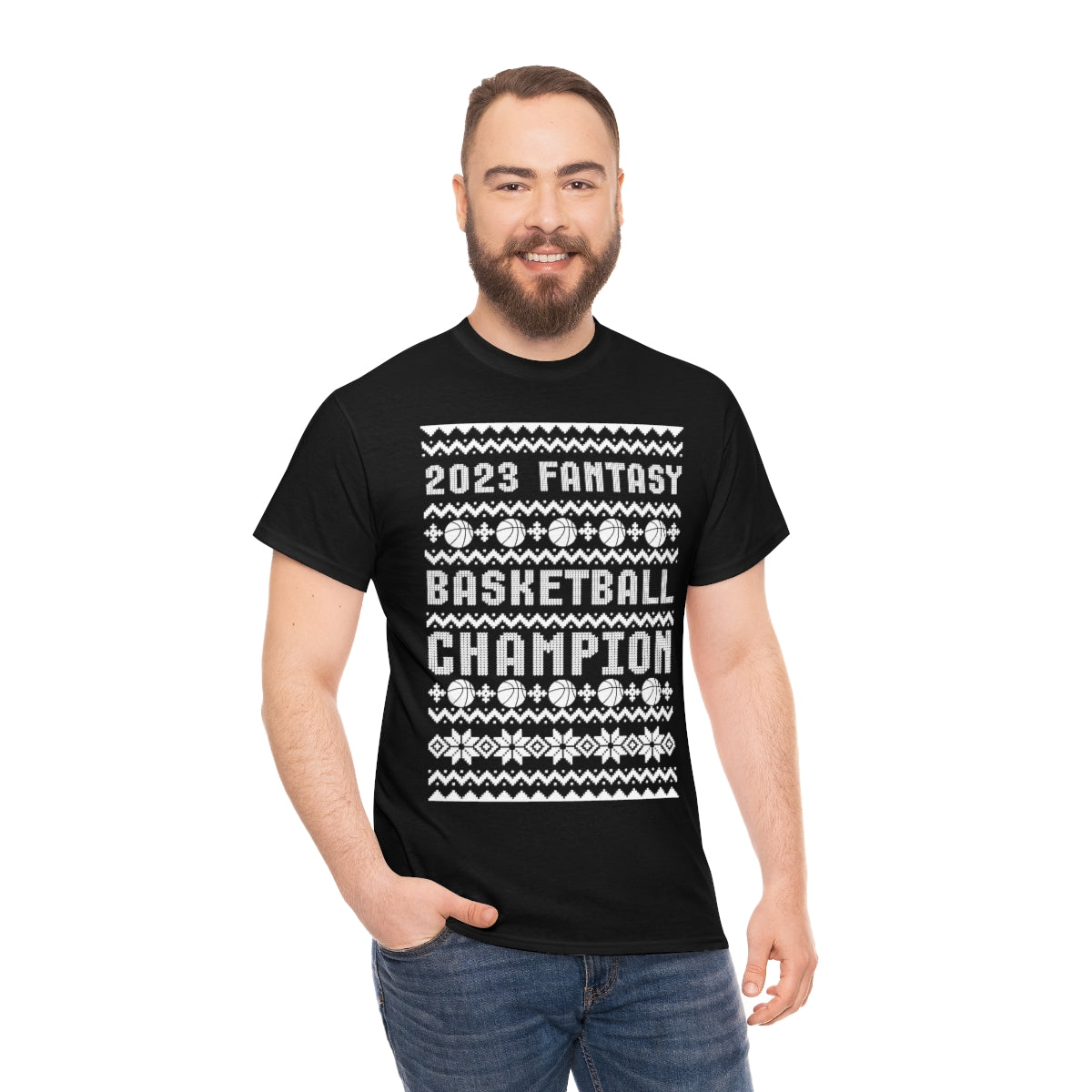 Fantasy Basketball Champion 2023 Ugly Christmas Tee Shirt | Unisex Champ T-Shirt