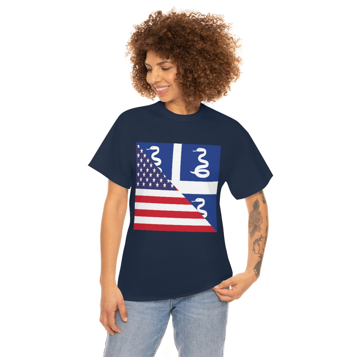 Martinique American Flag Half Martinician USA T-Shirt | Unisex Tee Shirt