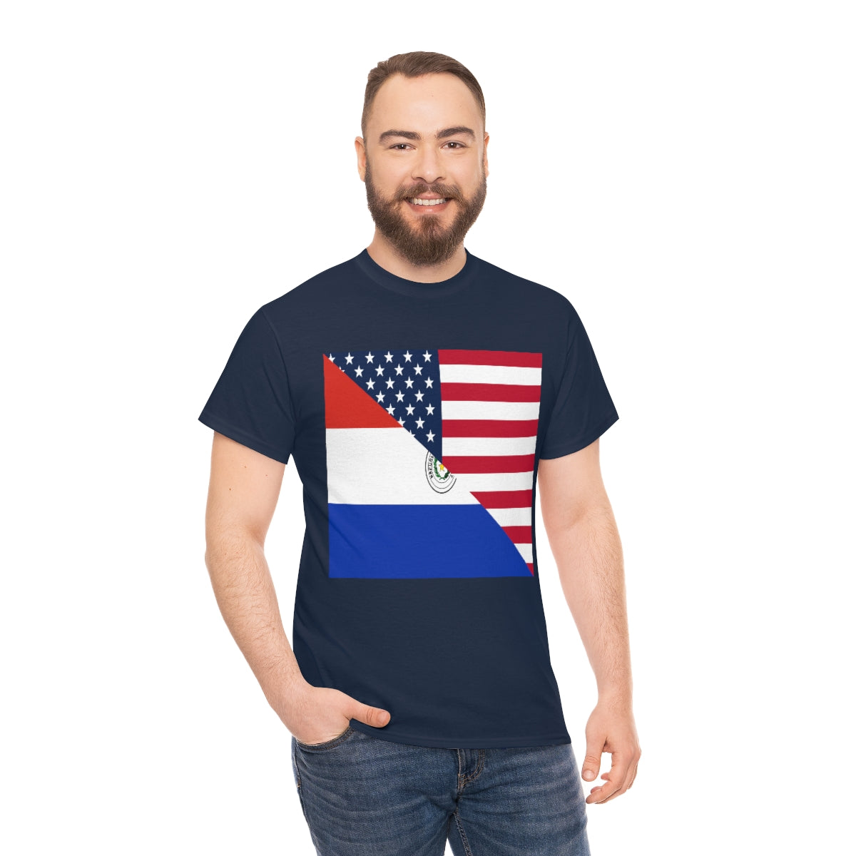 Paraguay American Flag Half Paraguyan USA T-Shirt | Unisex Tee Shirt