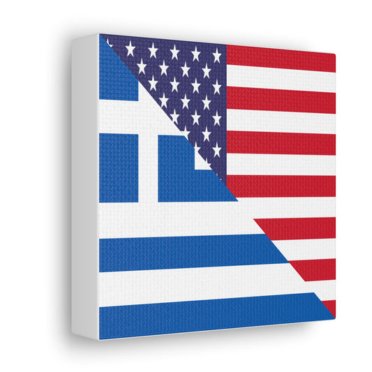 Greece American Flag Greece USA Canvas Gallery Wraps | Wall Art