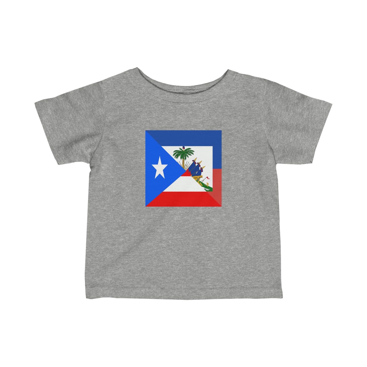 Infant Puerto Rican Haitian Flag Half PR Haiti Toddler Tee Shirt