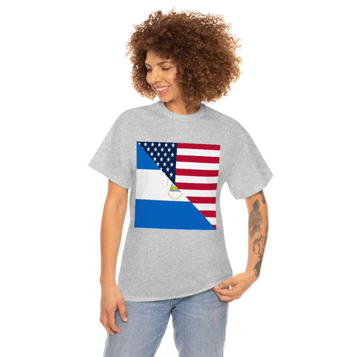 Nicaragua American Flag T-Shirt | Unisex Nicaraguan USA Tee Shirt