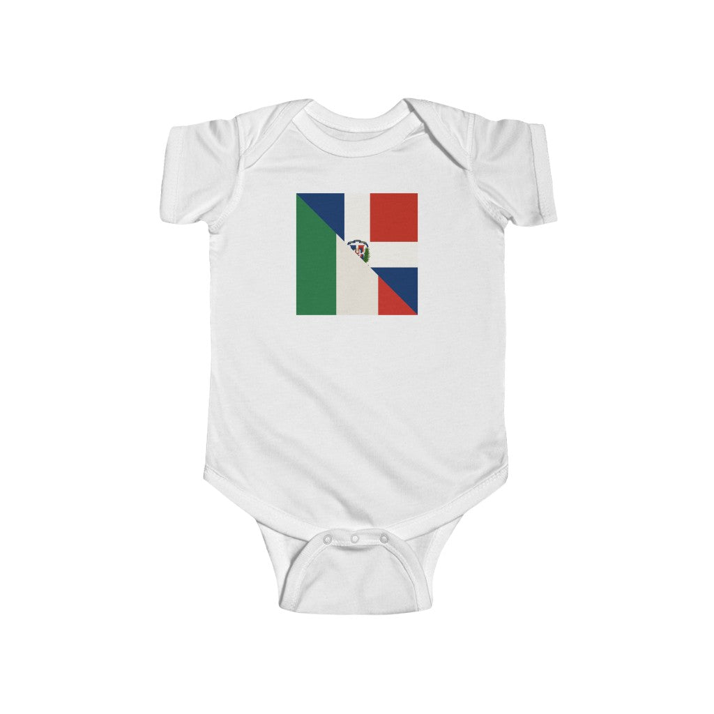 Half Dr Dominican Republic Italian Flag Baby Bodysuit | Boy Girl