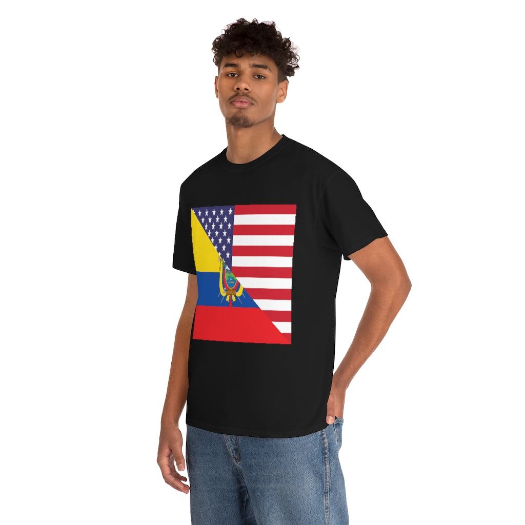 Ecuadorian American Flag Tee Shirt | Unisex Ecuador USA Tshirt