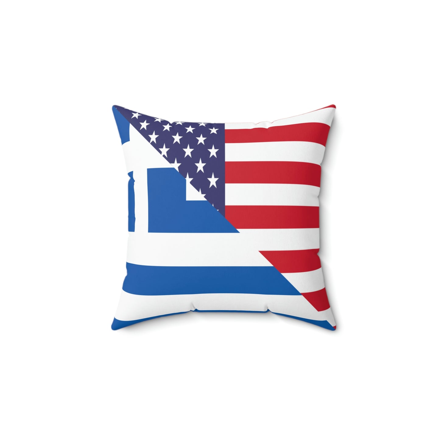 Greece American Flag Greece USA Spun Polyester Square Pillow