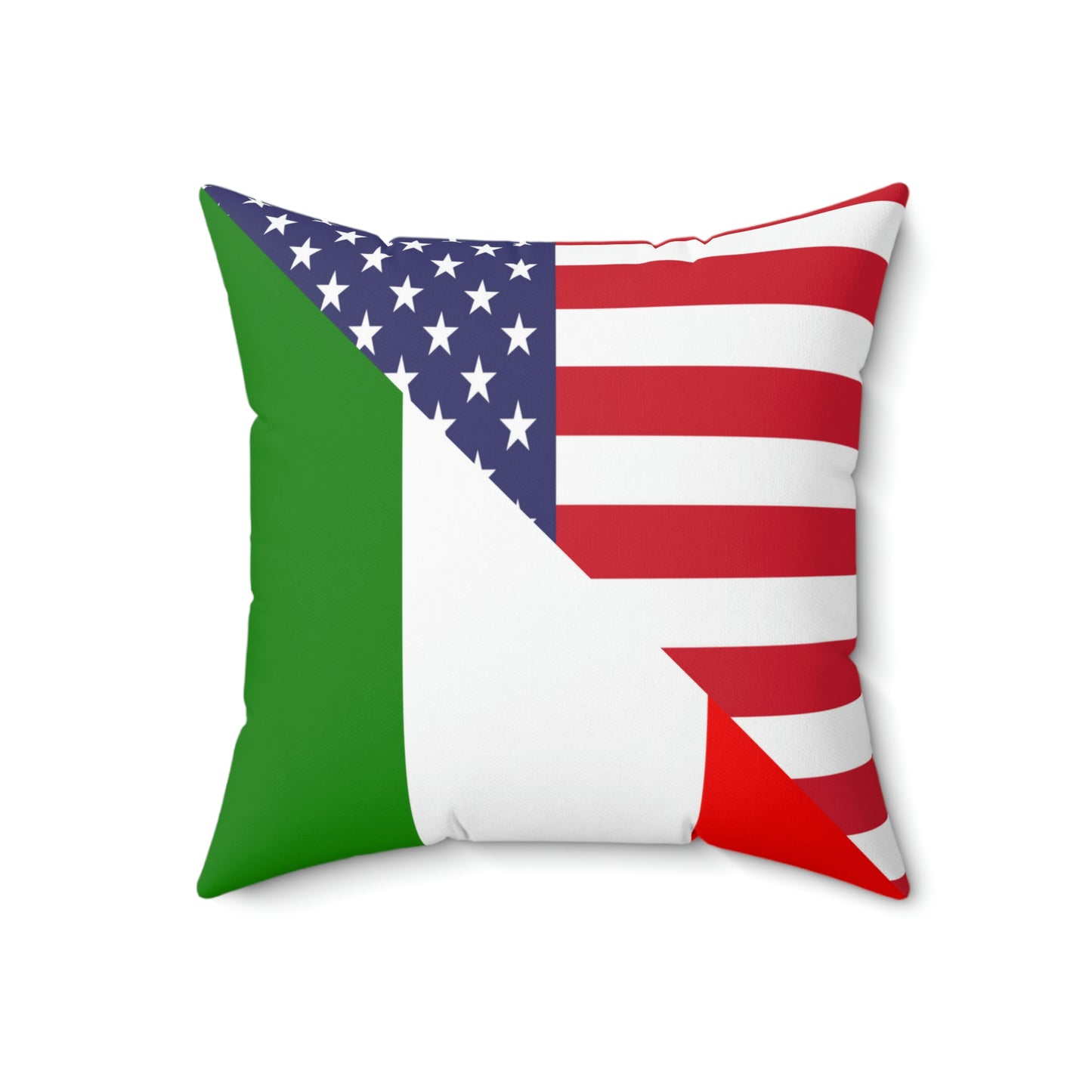 Italian American Flag Italy Italiano USA Spun Polyester Square Pillow