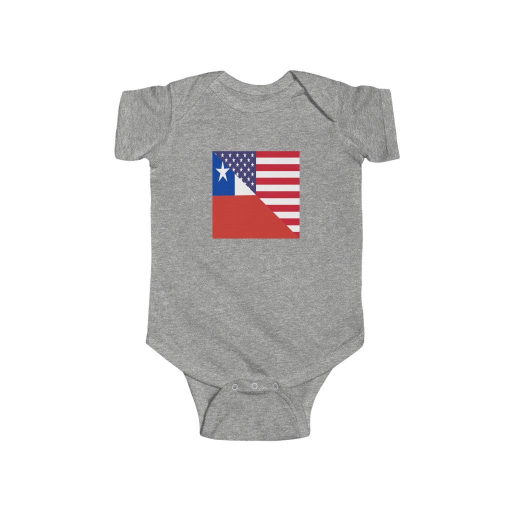 Chilean American Flag Baby Bodysuit | Unisex Chile USA Newborn Boy Girl