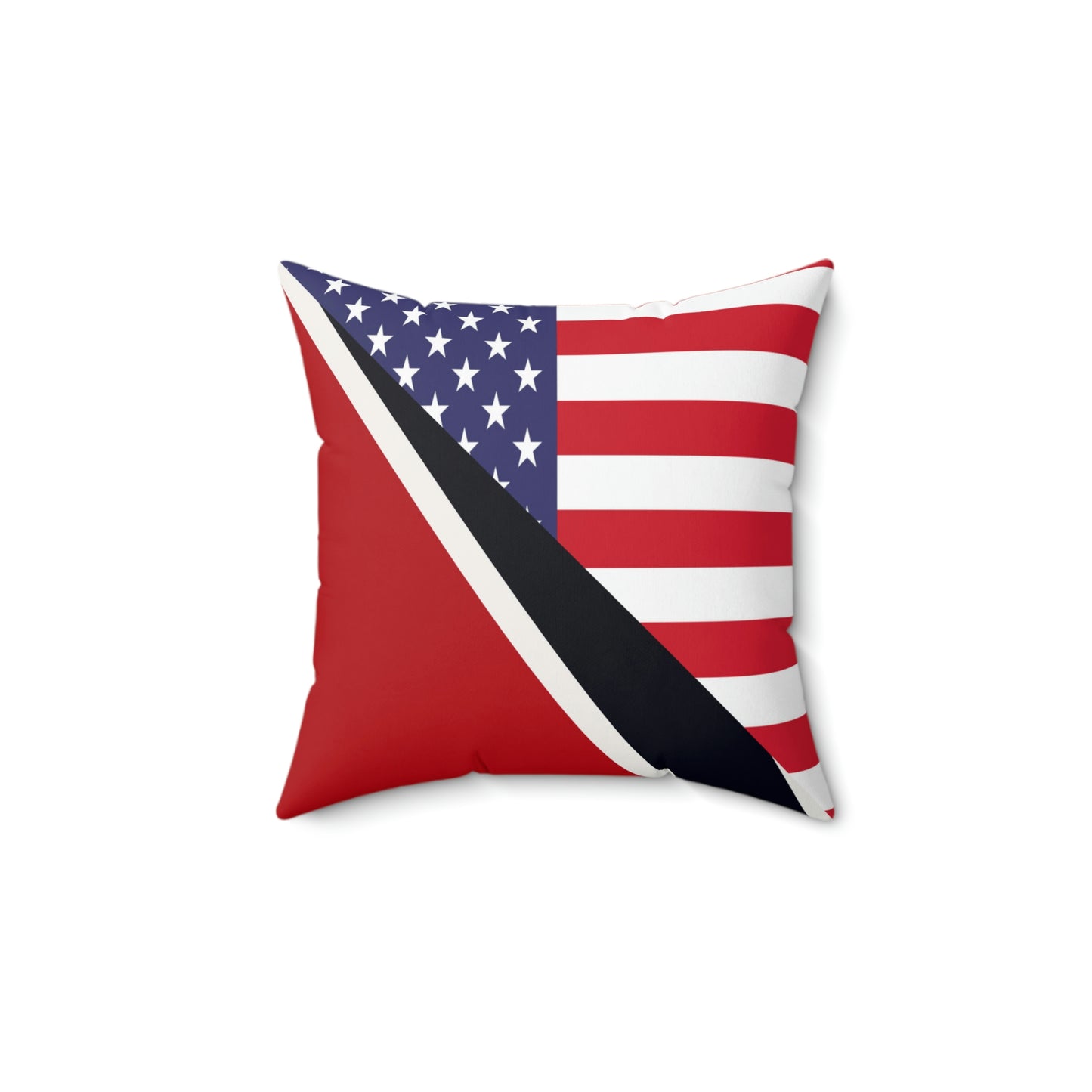 Trinidad American Flag Trini USA Spun Polyester Square Pillow