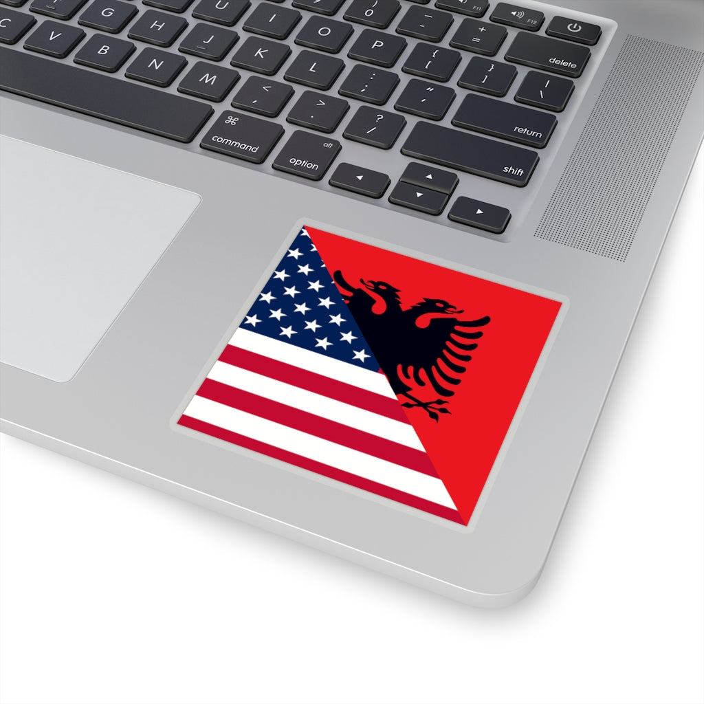 Albania America Flag Sticker | USA Albanian