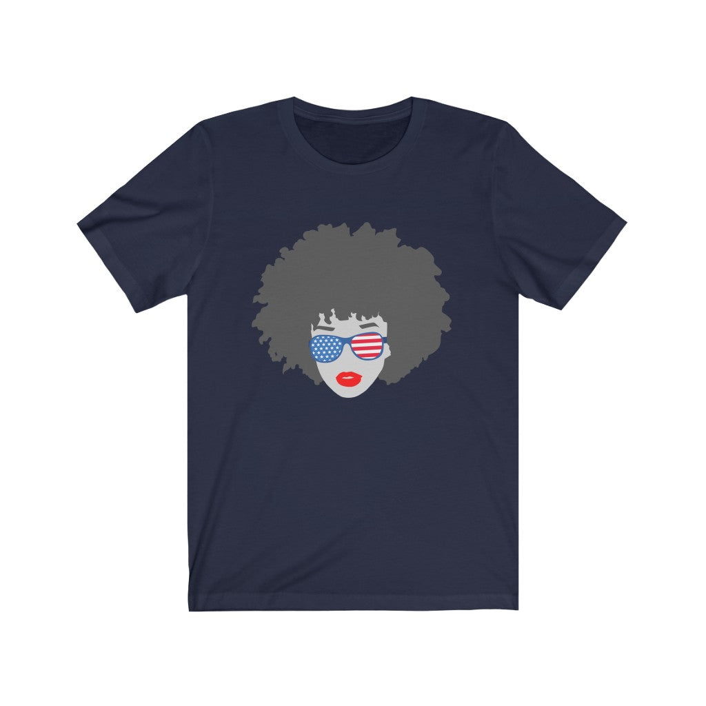 American Woman USA Flag Glasses T-Shirt