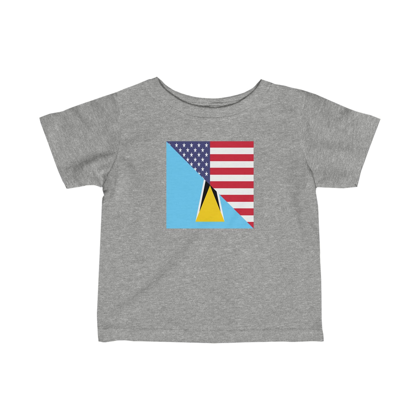 Infant St Lucian American Flag St Lucia USA Toddler Tee Shirt