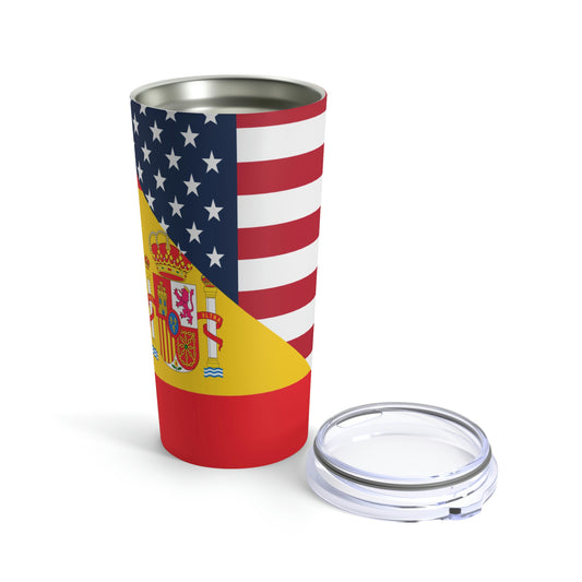 Spain American Flag Half Spanish USA Tumbler 20oz