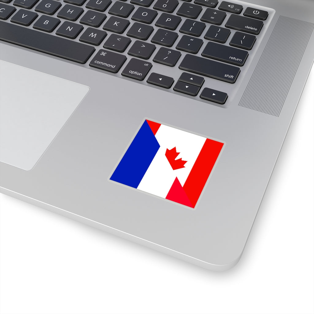 Canadian French Flag Sticker | Canada France Stickers