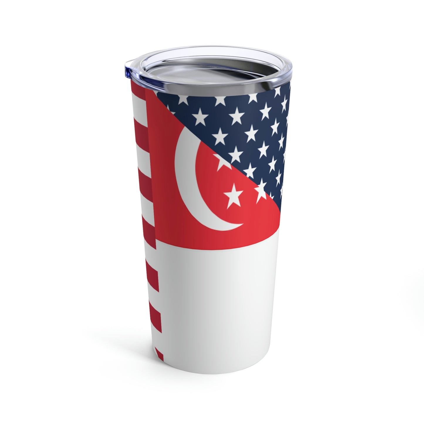 Singapore American Flag Half Singaporean USA Tumbler 20oz Beverage Container