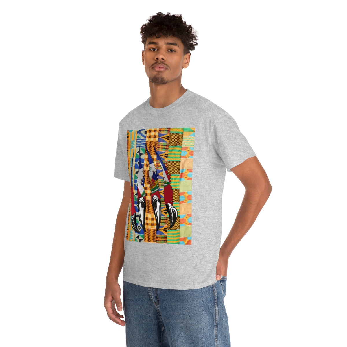 Haitian Panther Tee Shirt | Haiti Flag Kente T-Shirt