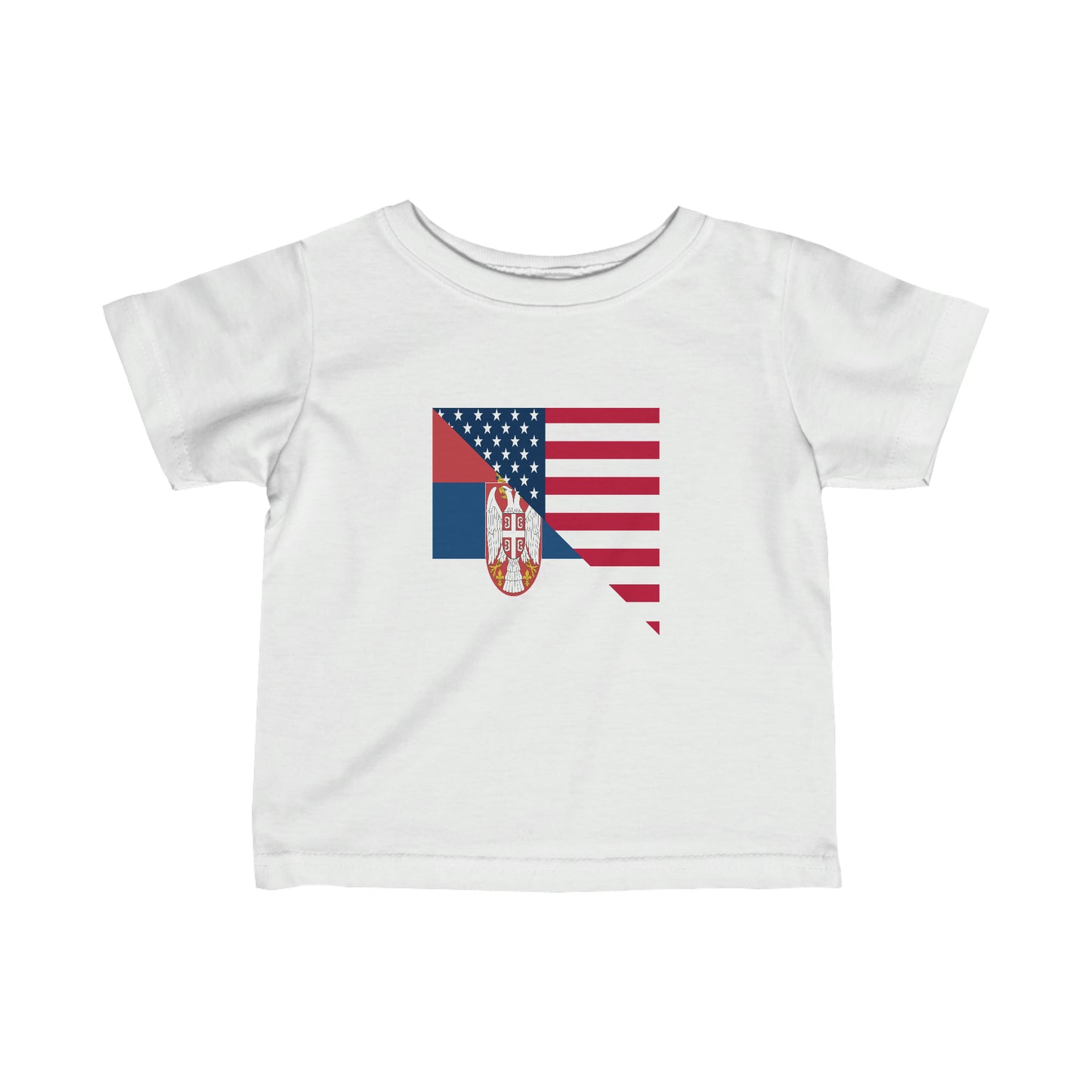 Infant Serbian American Flag Half Serbia USA Toddler Tee Shirt