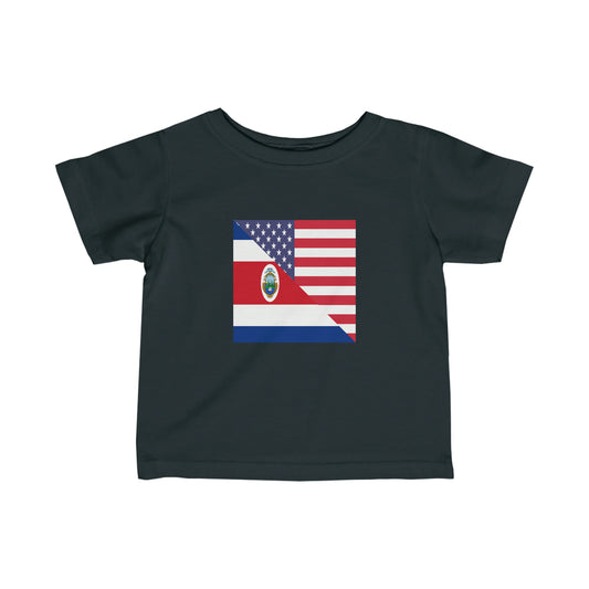 Infant Costa Rican American Flag USA Toddler Tee Shirt