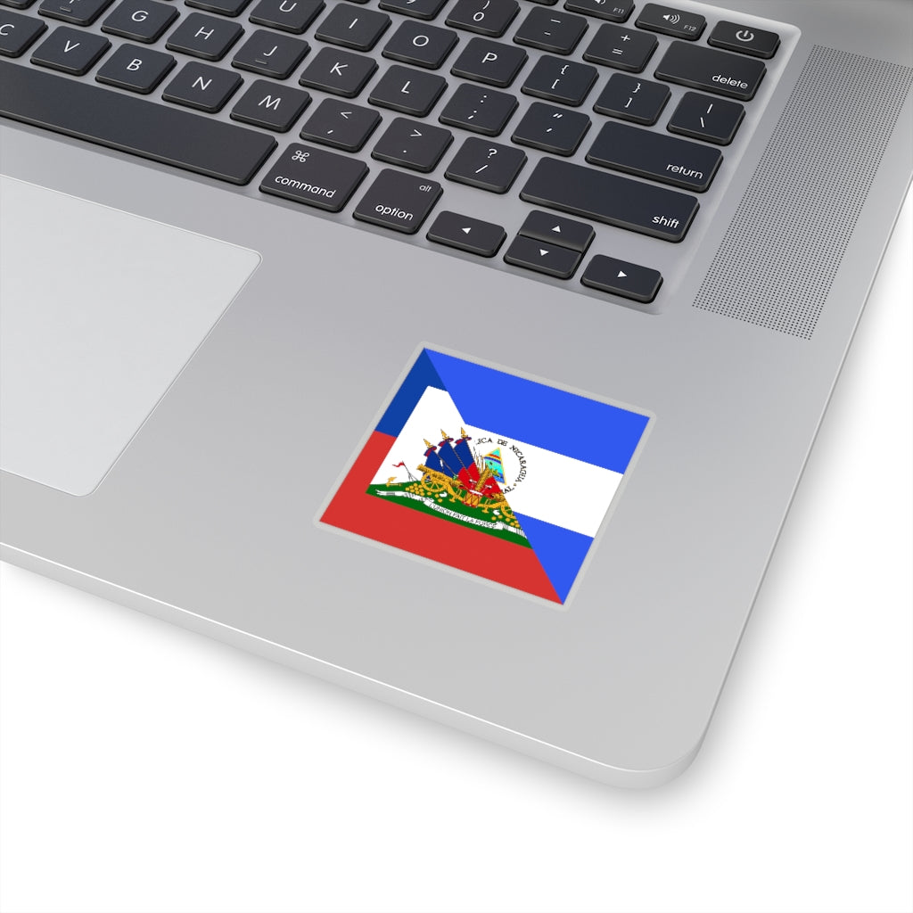 Haiti - Nicaragua Flag Sticker | Half Haitian Nicaraguan Adhesive