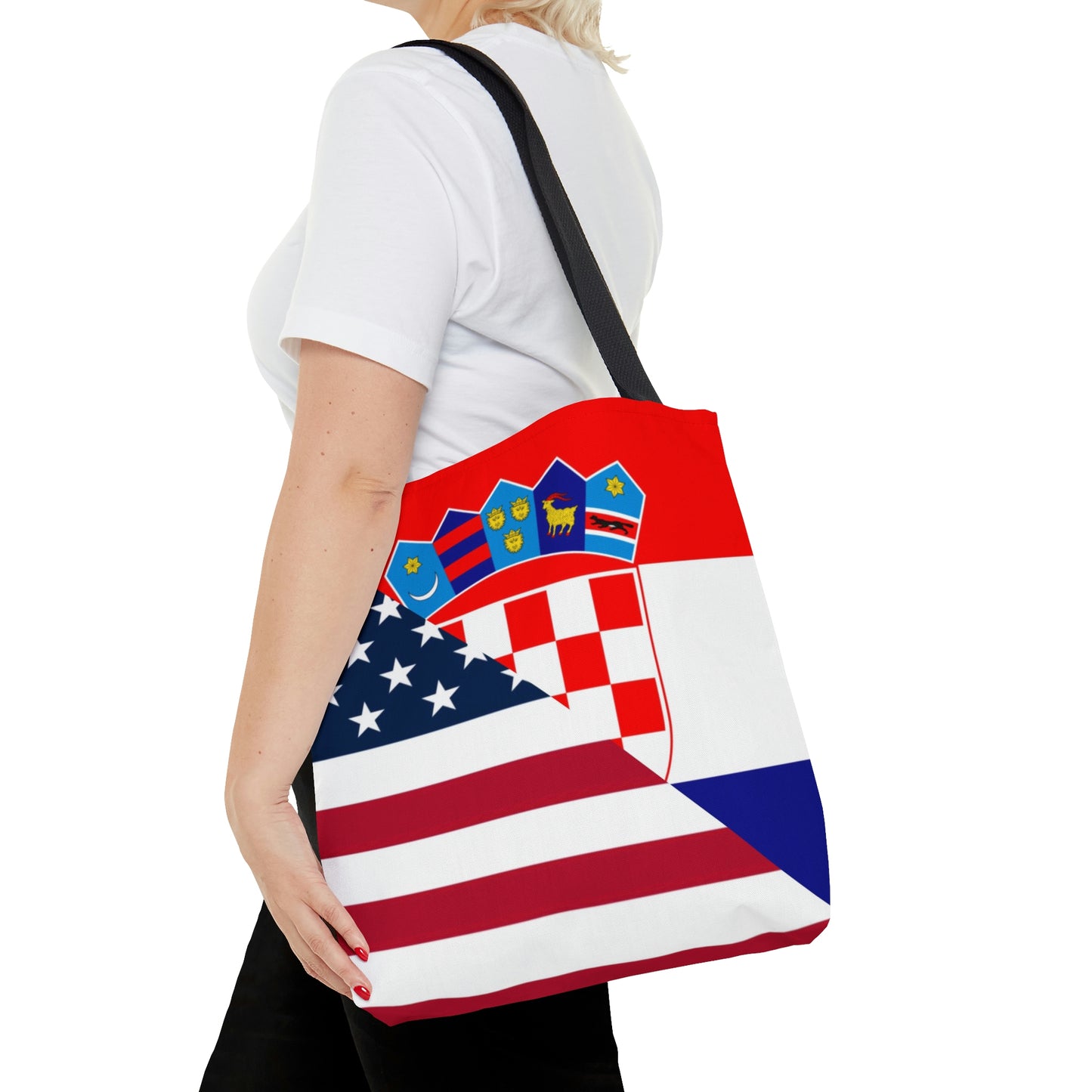 Croatian American Flag Croatia USA Tote Bag | Shoulder Bag