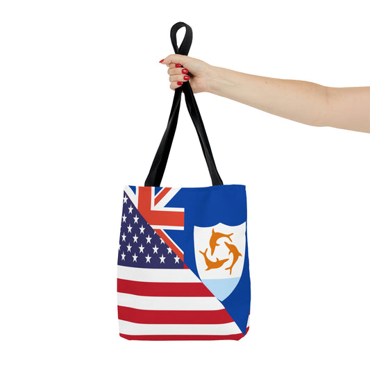 Anguillan American Flag Anguilla USA Tote Bag | Shoulder Bag